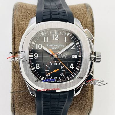 PPF Patek Philippe Aquanaut 5968 Chronograph Black Dial Orange Hands 5968 Replica Watch